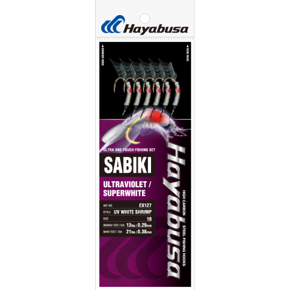 Hayabusa - UV White Shrimp Sabiki EX127